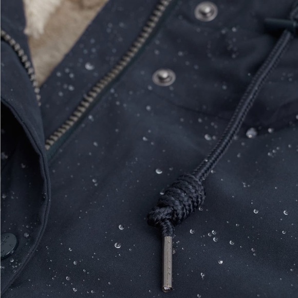 Navy blue Hooded Women's Coat - Picture 5 of 16